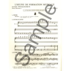 Couleau Jean Heure De Formation Musicale Elementaire 1 Livre Du Maitre