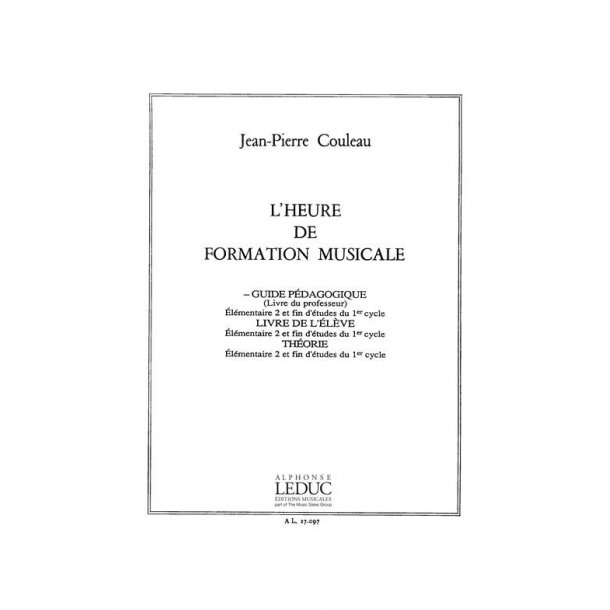 Couleau Jean Heure De Formation Musicale Elementaire 2 Livre Du Maitre