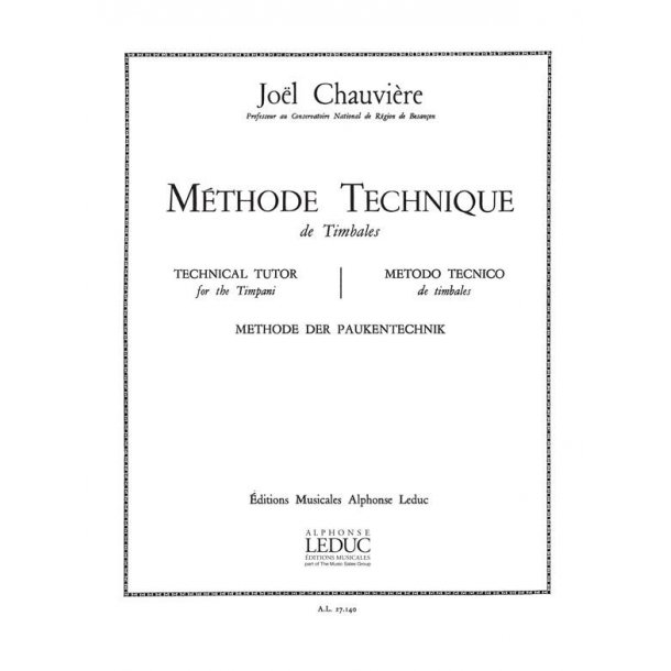 Jo&euml;l Chauvi&egrave;re: M&eacute;thode technique de Timbales (Percussion solo)