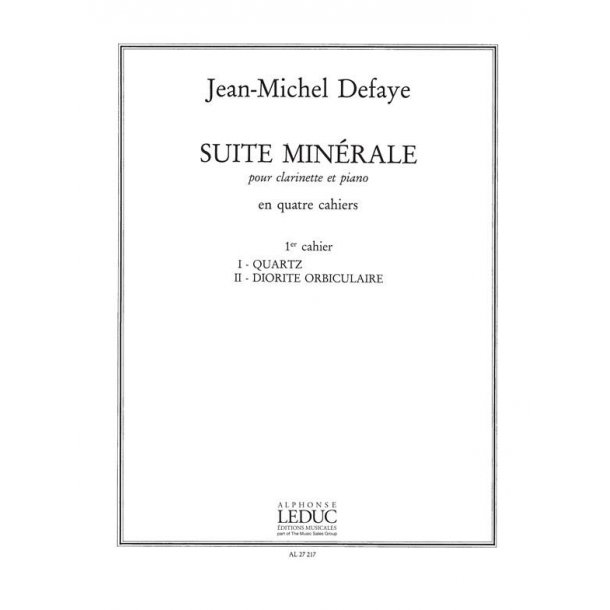 Jean Michel Defaye: Suite min&eacute;rale Vol.1 (Clarinet & Piano)