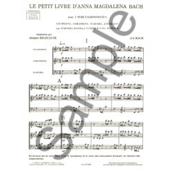 Johann Sebastian Bach: Petit Livre d'Anna Magdalena Bach (Percussions 3)