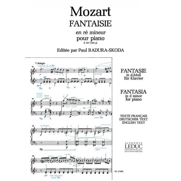 Wolfgang Amadeus Mozart: Fantaisie No.3, K397 in D minor (Piano solo)