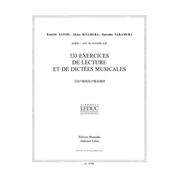Satoh Kitamura 533 Exercices De Lecture Et De Dictees Musicales Book