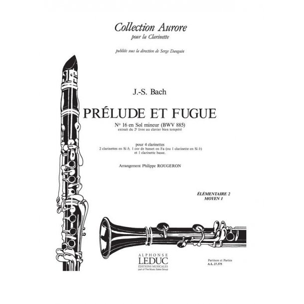 Johann Sebastian Bach: Pr&eacute;lude et Fugue No.16, BWV885 in G minor (Clarinets 4)