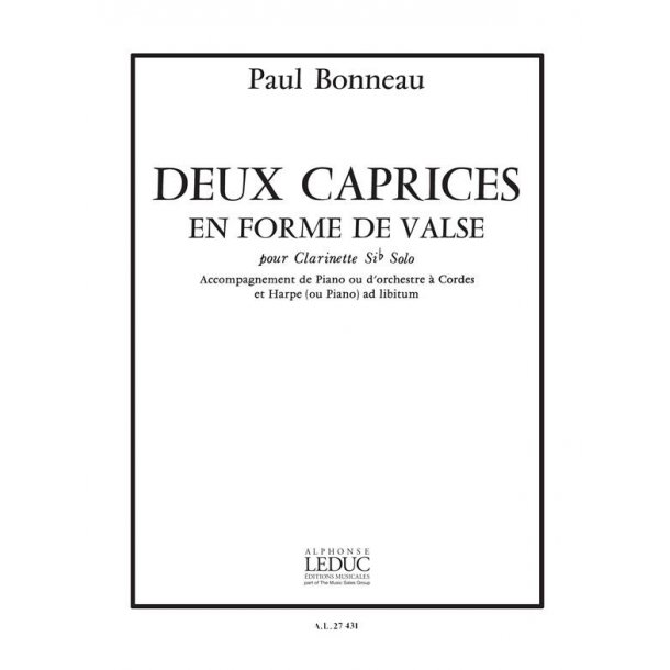 Paul Bonneau: 2 Caprices en Forme de Valse (Clarinet & Piano)