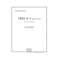 Bouffil Poulteau Trio No.5 Op.8 No.2 3 Clarinets Score/Parts