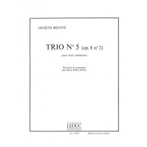 Bouffil Poulteau Trio No.5 Op.8 No.2 3 Clarinets Score/Parts