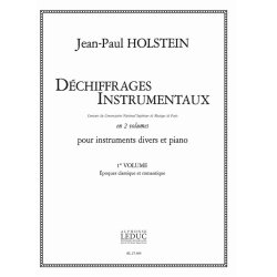 Holstein Dechiffrages Instrumentaux Volume 1 Epoques Classique Book
