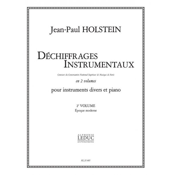 Holstein Dechiffrages Instrumentaux Volume 2 Epoque Moderne Book