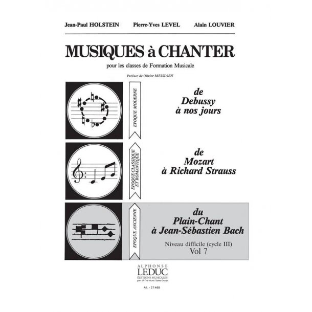 Holstein Level Musiques A Chanter 3 Niveau Diff Vol 7 Plain Chant Bach