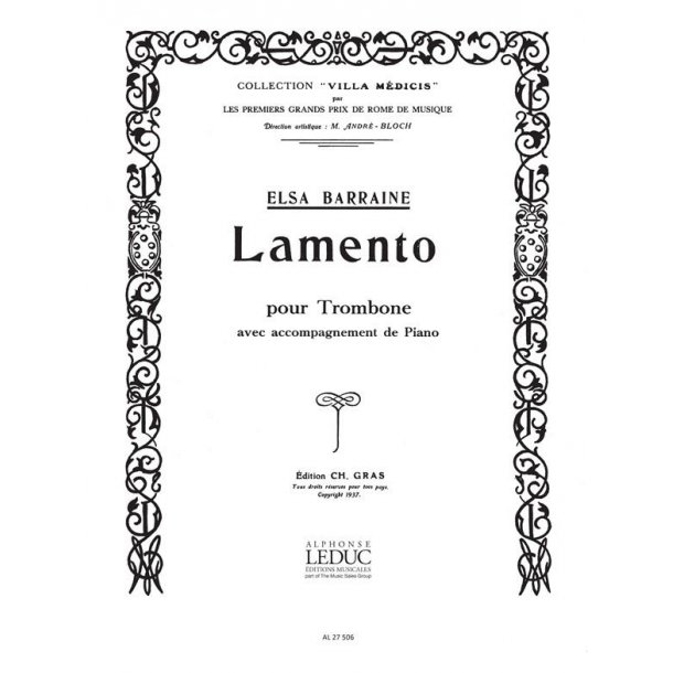 Elsa Barraine: Lamento (Trombone & Piano)