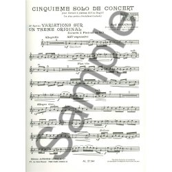 Paul Rougnon: Solo de Concert No.5: Variations sur un Th&egrave;me original (Trumpet & Piano)