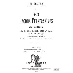 Ratez 60 Lecons Progressives De Solfege 3 Cles Avec Acc Book