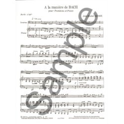 Jean Michel Defaye: A la Mani&egrave;re de Bach (Trombone & Piano)