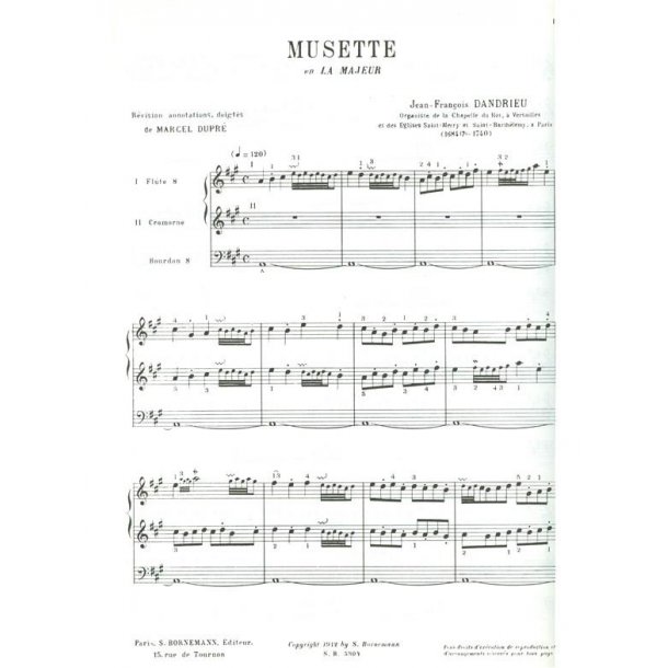 Jean-Fran&ccedil;ois Dandrieu: Musette in A major (Ma&icirc;tres classiques No.14) (Organ)
