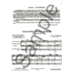Johann Pachelbel: Chaconne En Fa Mineur (22 Variations) No. 64