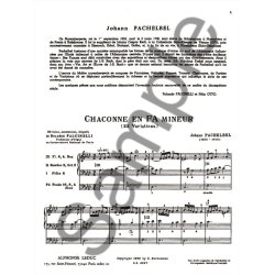 Johann Pachelbel: Chaconne En Fa Mineur (22 Variations) No. 64