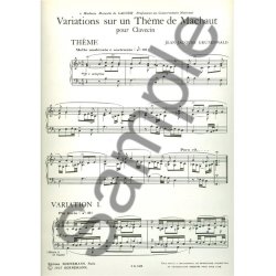 Grunenwald Variations Sur Un Theme De Machaud Harpsichord Book