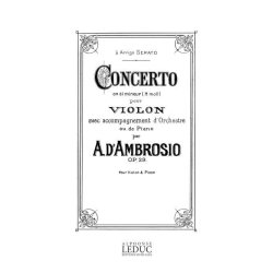 D'ambrosio Concerto In B Minor Violin & Piano Book
