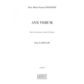 Jean Langlais: 3 Prières No.1: Ave Verum (med) (Voice solo)
