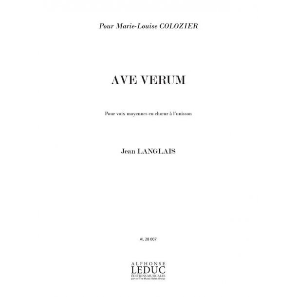 Jean Langlais: 3 Pri&egrave;res No.1: Ave Verum (med) (Voice solo)