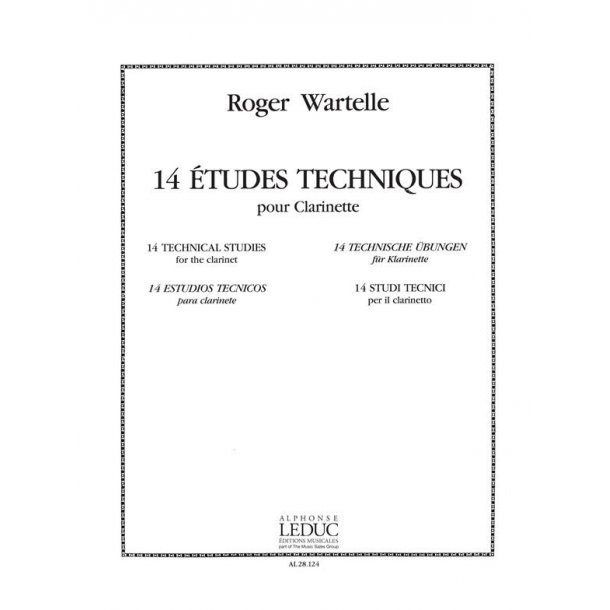 Roger Wartelle: 14 Etudes techniques (Clarinet solo)