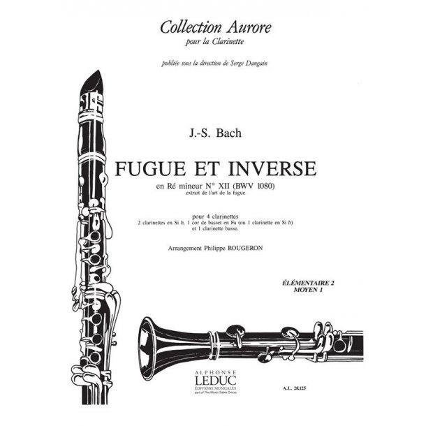 Bach Js Rougeron Fugue Et Inverse 4 Clarinets Score/Parts