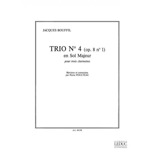 Bouffil Poulteau Trio No.4 Op.8 No.1 3 Clarinets Score/Parts