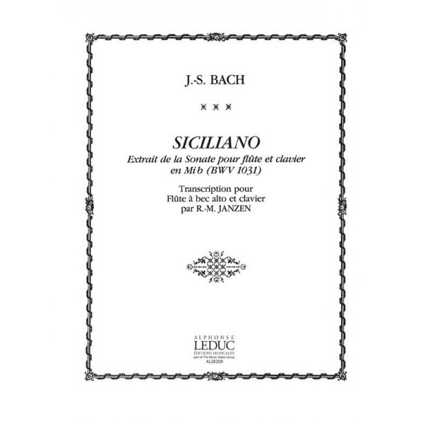 Johann Sebastian Bach: Sicilienne (Recorder & Piano)