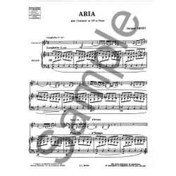 Ibert Aria Clarinet In Bb & Piano Book