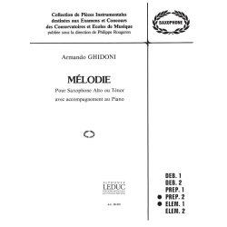 Armando Ghidoni: M&eacute;lodie (Saxophone-Alto & Piano)