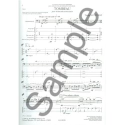 Mansourian Tombeau 1 Executant Cello &amp; Percussion Book