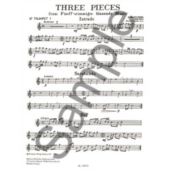 Johann Christoph Pezel: 3 Pieces (Quintet-Brass)