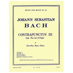 Bach Js King Art Of Fugue Contrapunctus 3 Brass Quintet Mfb035 Sc/Pts