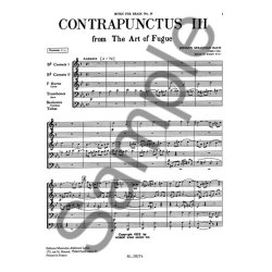 Bach Js King Art Of Fugue Contrapunctus 3 Brass Quintet Mfb035 Sc/Pts