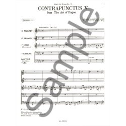 Bach Js King Art Of Fugue Contrapunctus 5 Brass Quintet Mfb095 Sc/Pts