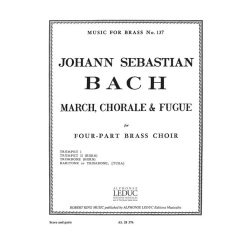 Bach Js King March Chorale And Fugue Brass Quartet Mfb137 Score/Parts