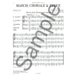 Bach Js King March Chorale And Fugue Brass Quartet Mfb137 Score/Parts