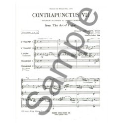 Bach Js King Art Of Fugue Contrapunctus 7 Brass Quintet Mfb175 Sc/Pts