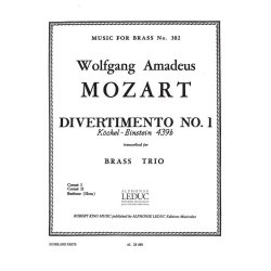 Wolfgang Amadeus Mozart: Divertimento No.1 (Trio - Brass)