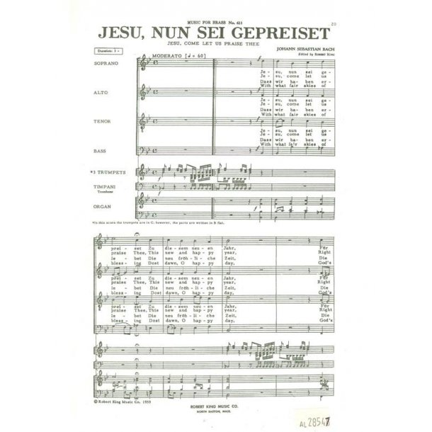Johann Sebastian Bach: Jesu, nun sei gepreiset BWV41 (Choral-Mixed accompanied)