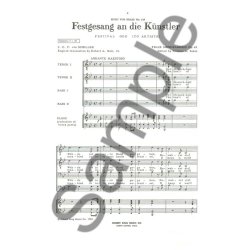 Mendelssohn Arnold Sokol Festgesang An Die Kunstler Choral Score