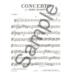 Georg Philipp Telemann: Concerto, transcribed for Horn Quartet, Trumpet Quartet or Clarinet Quartet, by Robert King