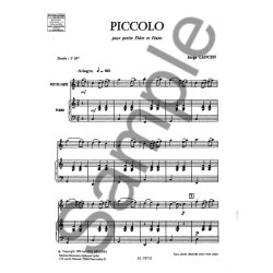 Lancen Piccolo Petite Lm012 Flute & Piano Book