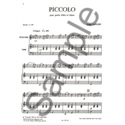 Lancen Piccolo Petite Lm012 Flute & Piano Book