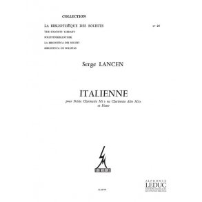 Lancen Italienne Petite Lm024 Clarinet Or Alto Clarinet & Piano Book