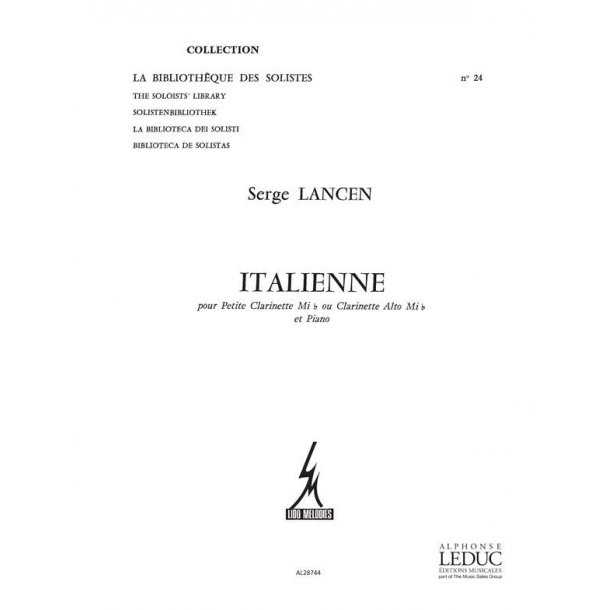 Lancen Italienne Petite Lm024 Clarinet Or Alto Clarinet & Piano Book