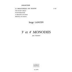 Lancen 3eme Et 4eme Monoties Lm036 Clarinet In B Flat Book