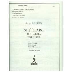 Lancen Si J'etais No 13 Vivaldi 14 Gluck 15 Mendelssohn Lm067 Piano Bk
