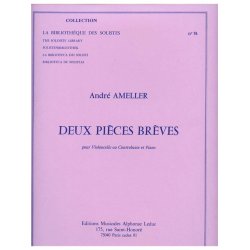 Ameller 2 Pieces Breves Lm076 Cello Or Double Bass &amp; Piano Book